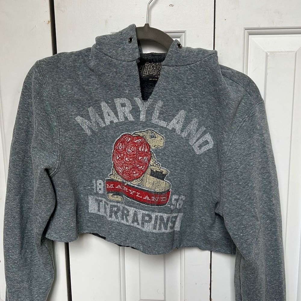 Cropped vintage Maryland game day sweatshirt